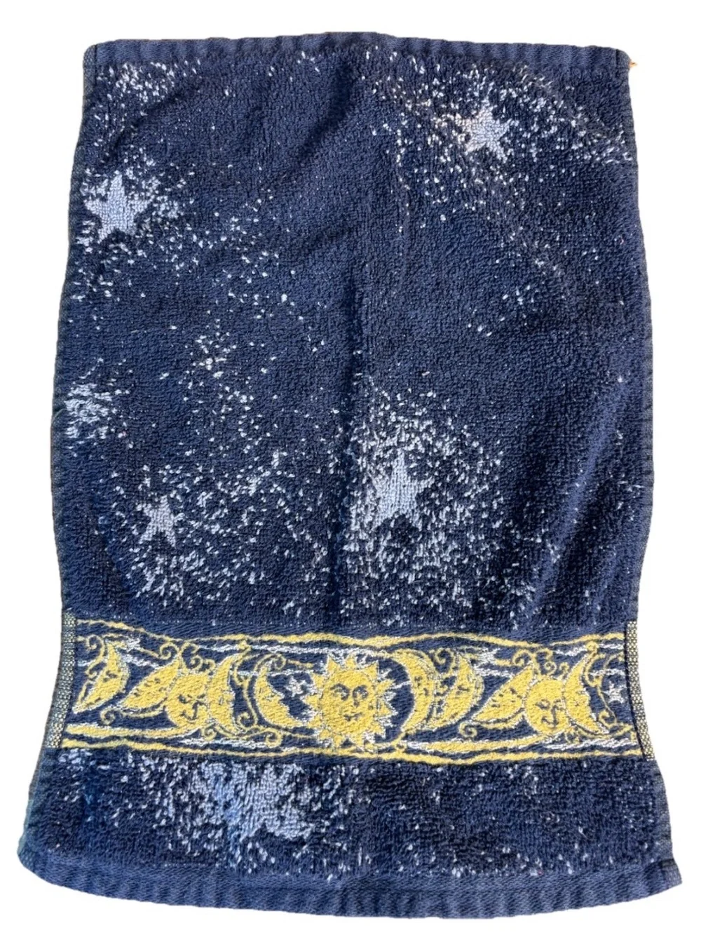 Vintage Celestial Hand Towel Moon Sun Stars 100% Cotton Santens Y2K 90s